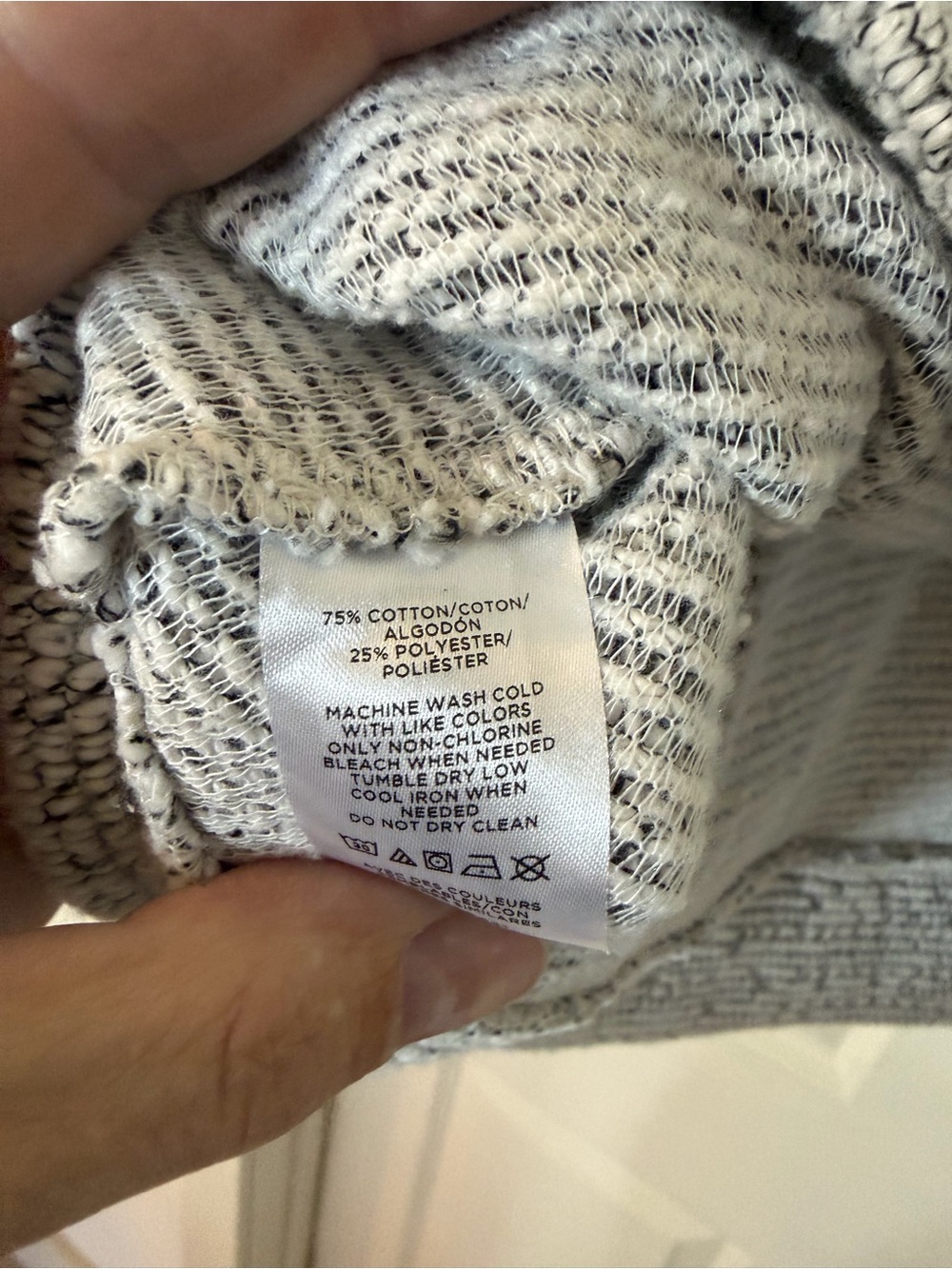 Lou & Grey Marled Light Gray Hooded Pullover with Drawstrings - Picture 7 of 10